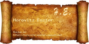 Horovitz Eszter névjegykártya